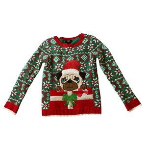 Its Our Time Christmas Pug Ugly Sweater XL